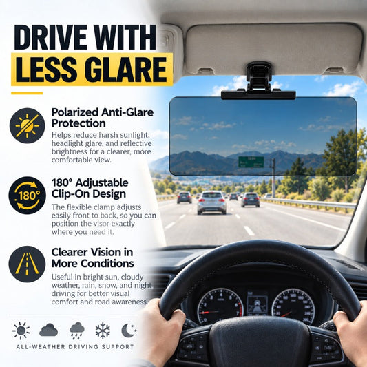 Car Sun Visor With Polarized Glare Protection
