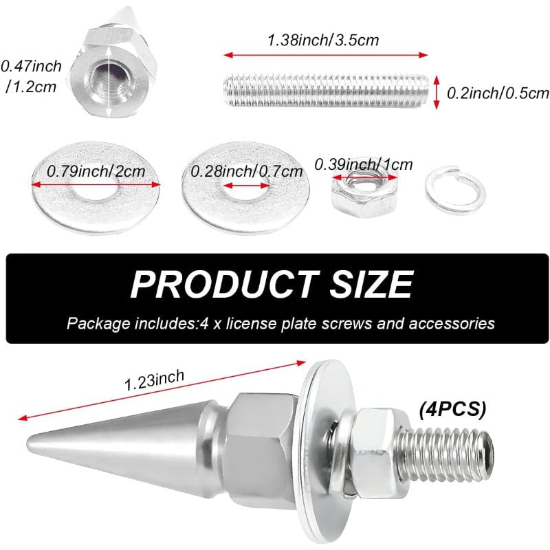 Spike Aluminum License Bolts