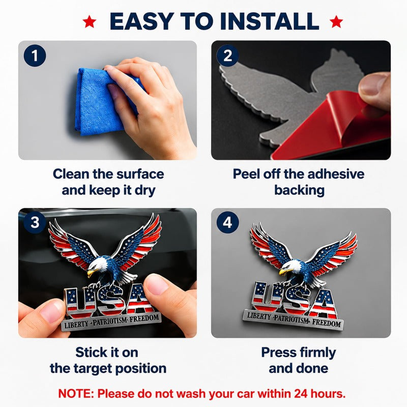 Patriotic Eagle Car Decal