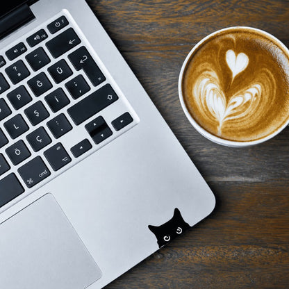 Playful Peeking Cat Decal