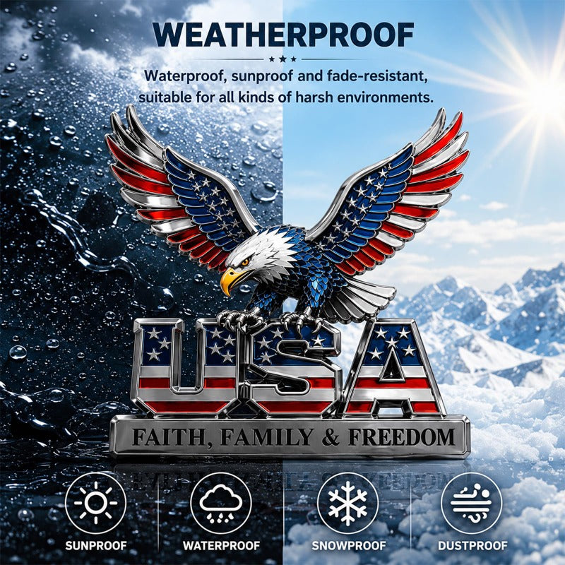 Patriotic Eagle Car Decal