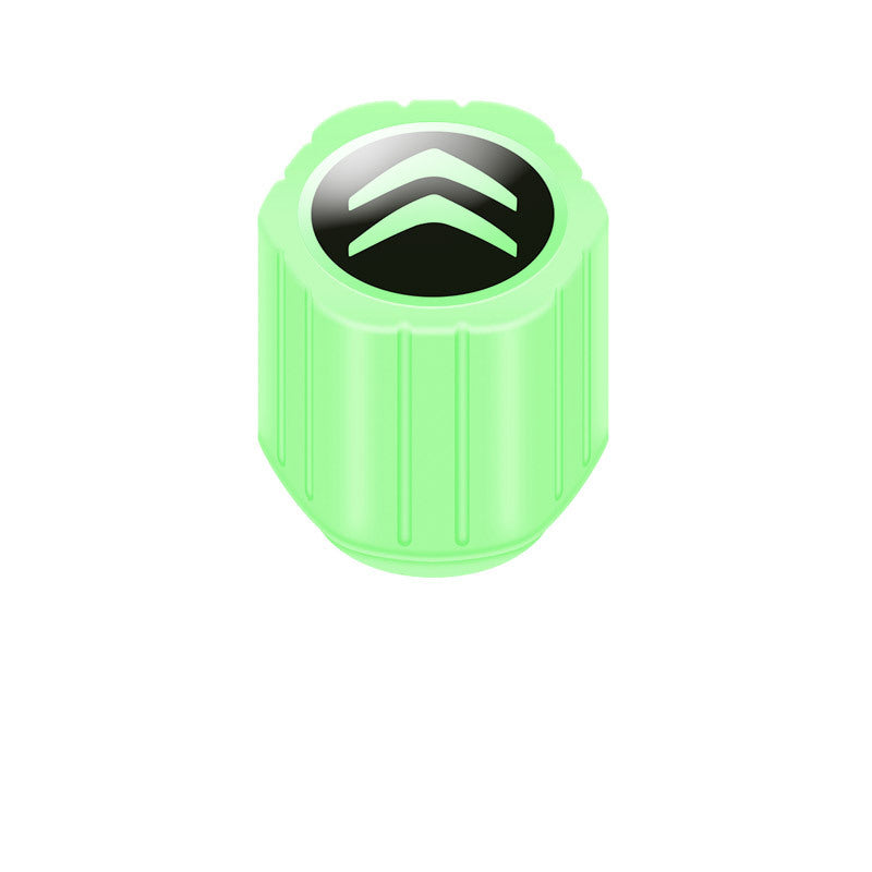 20-Pack Neon Green Glow Tire Valve Caps – No Battery Needed, Universal Fit