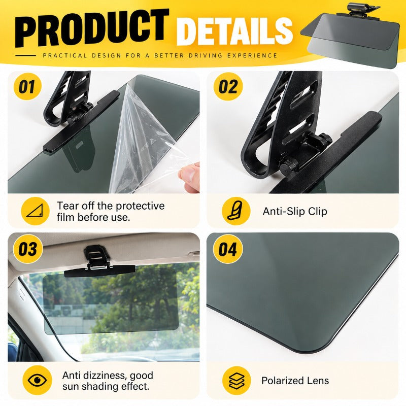 Car Sun Visor With Polarized Glare Protection