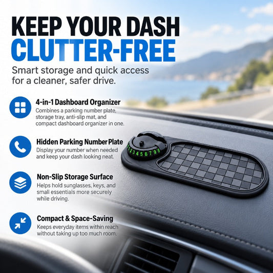 Woyuosn Multifunction Car Mat with Phone Holder Hidden Number Plate