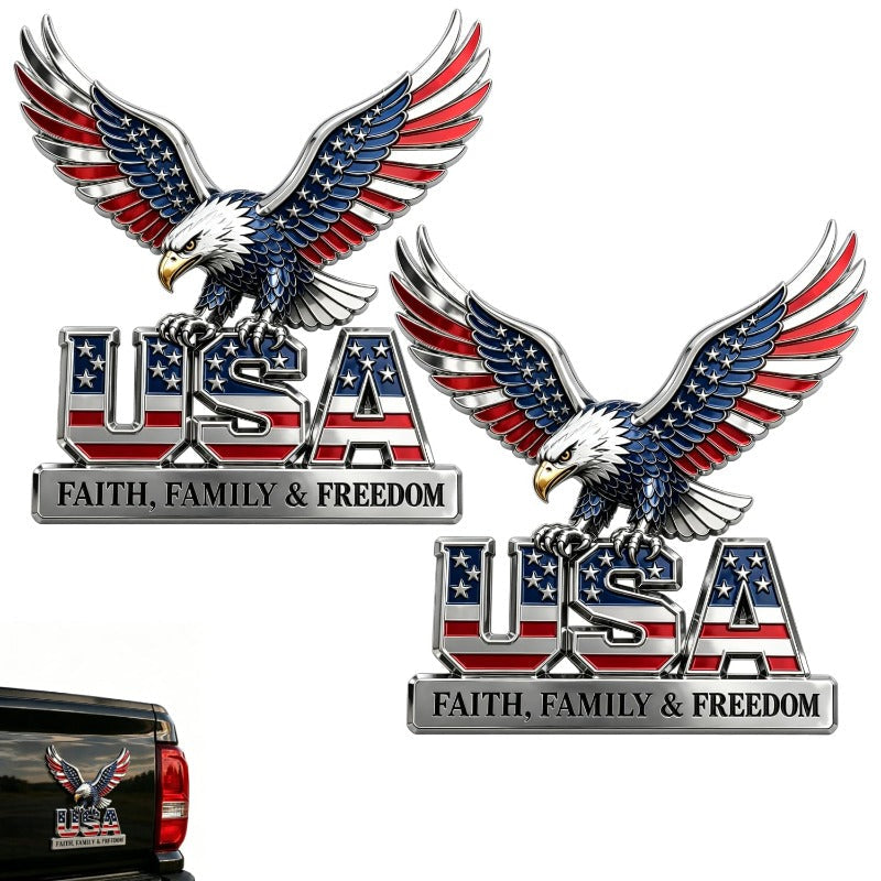 Patriotic Eagle Car Decal