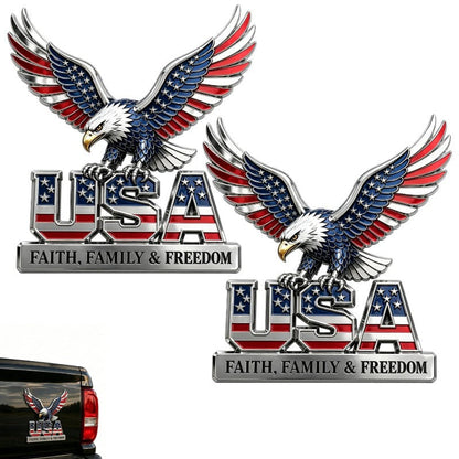 Patriotic Eagle Car Decal