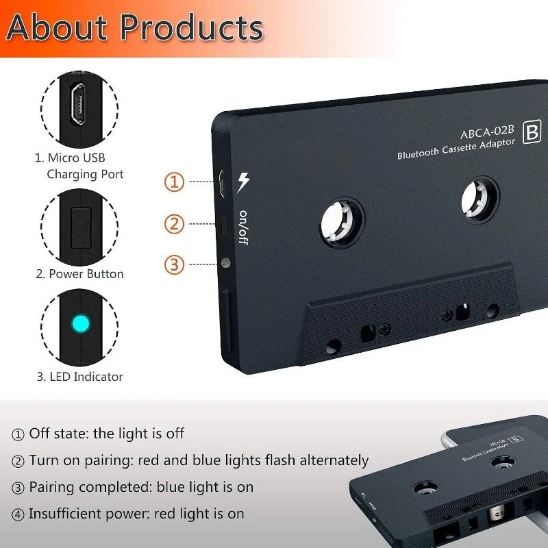 Wireless Bluetooth Cassette Adapter