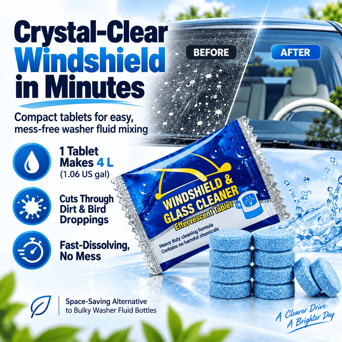 Fast-Dissolving Windshield Tabs