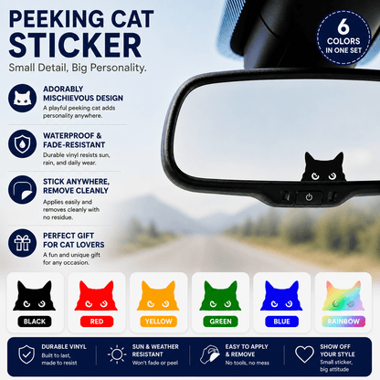 Playful Peeking Cat Decal