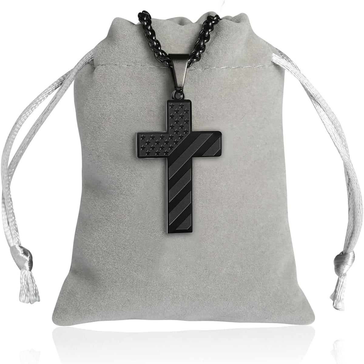 Woyuosn Cross Necklace for Men Stainless Steel