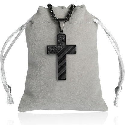 Woyuosn Cross Necklace for Men Stainless Steel