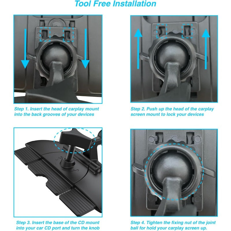 Shockproof CD Slot Screen Mount