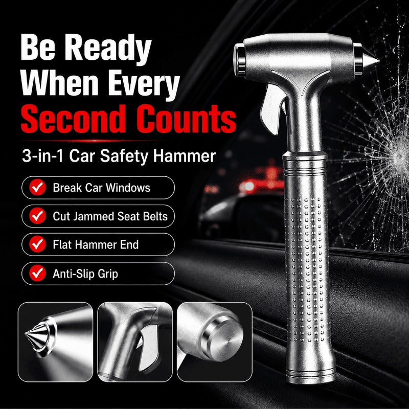 3-in-1 Emergency Car Escape Hammer