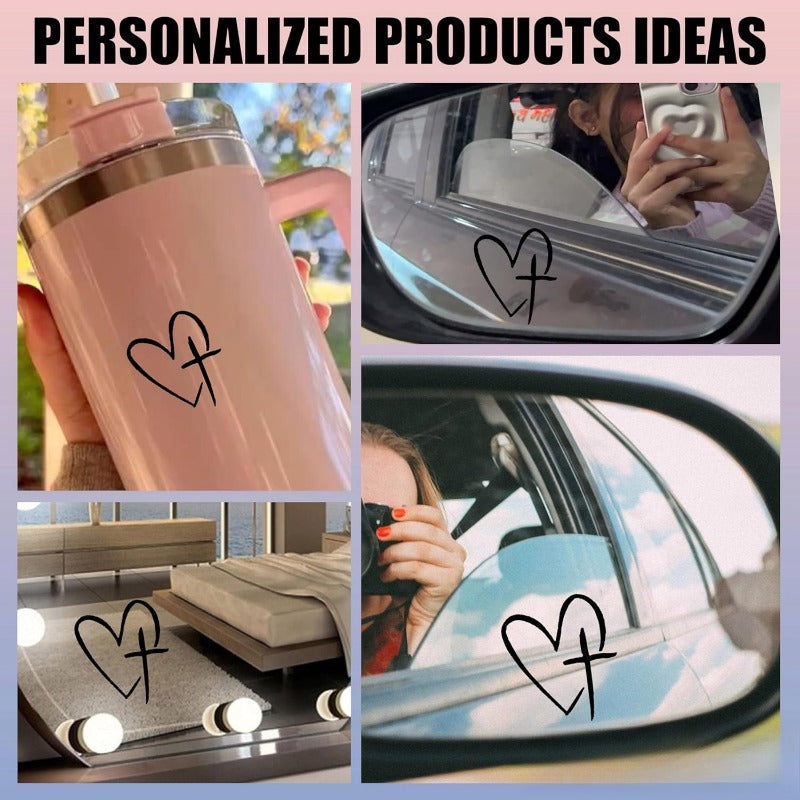 Minimalist Heart Cross Decal