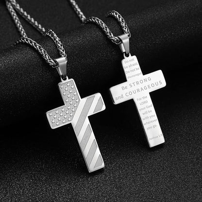 Woyuosn Cross Necklace for Men Stainless Steel