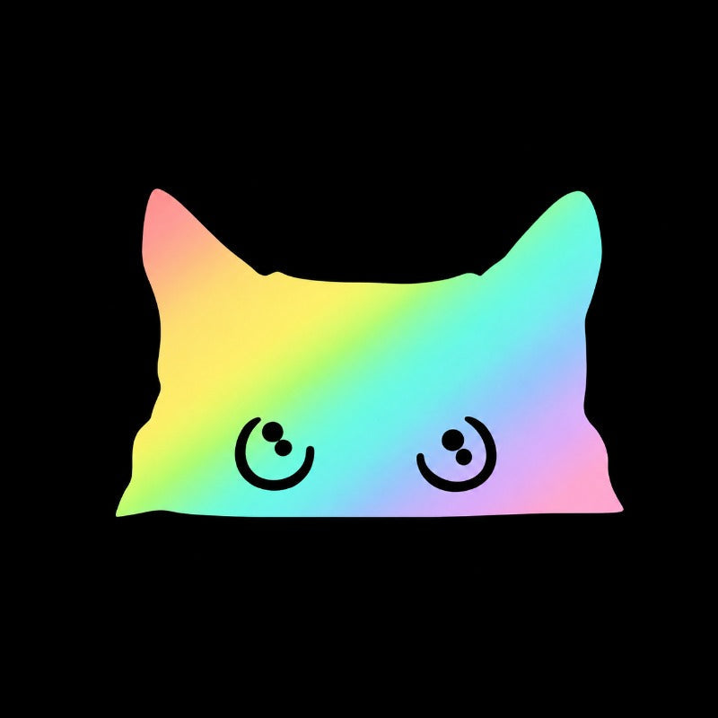 Playful Peeking Cat Decal