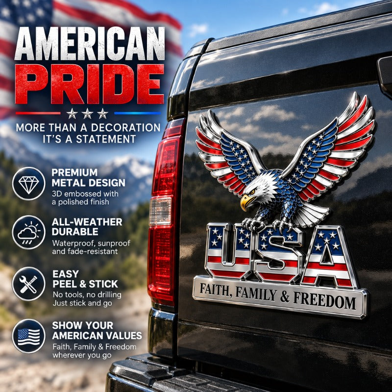 Patriotic Eagle Car Decal