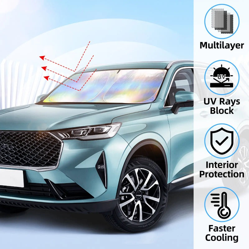 Iridescent Reflective Windshield Sunshade