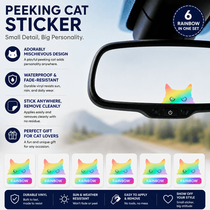 Playful Peeking Cat Decal