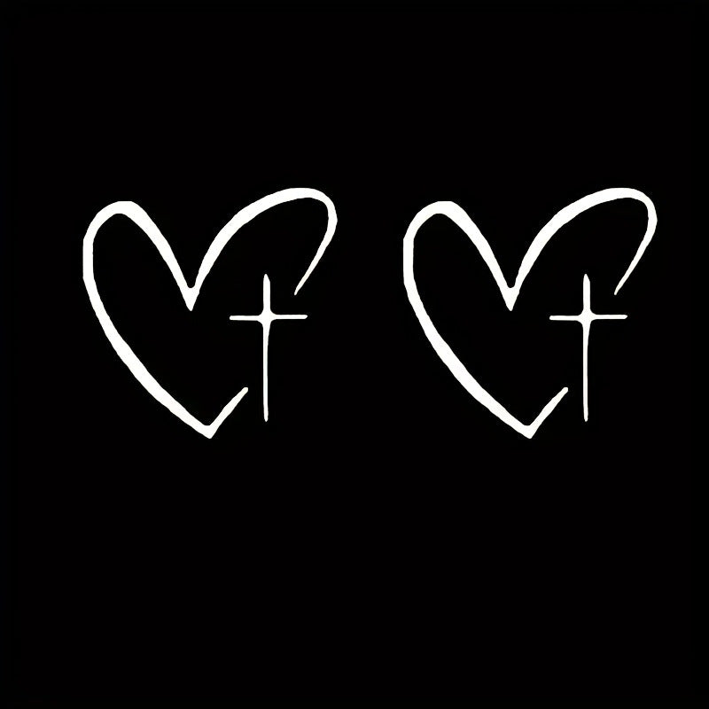 Minimalist Heart Cross Decal