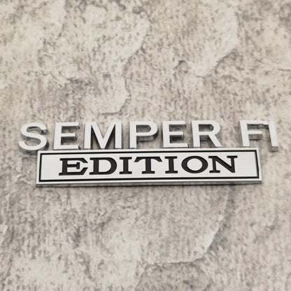 SEMPER FI EDITION Car Emblem Metal Badge