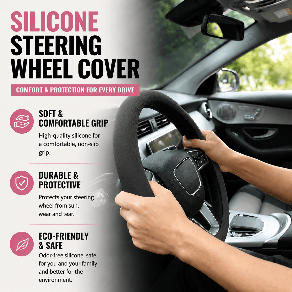 Soft Silicone Steering Wheel Cover
