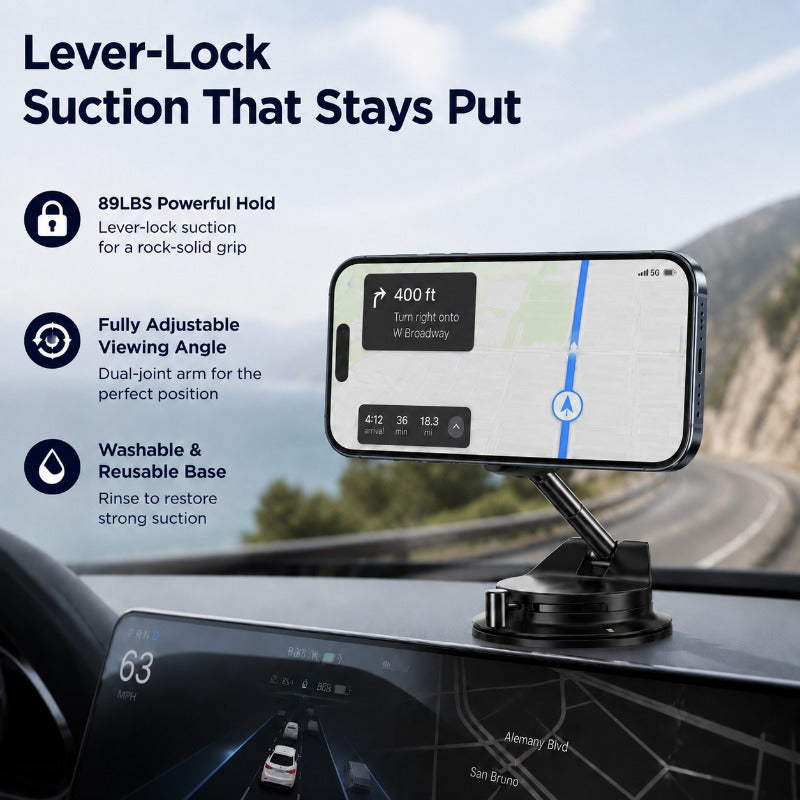 Vacuum Lock Magnetic Car Mount