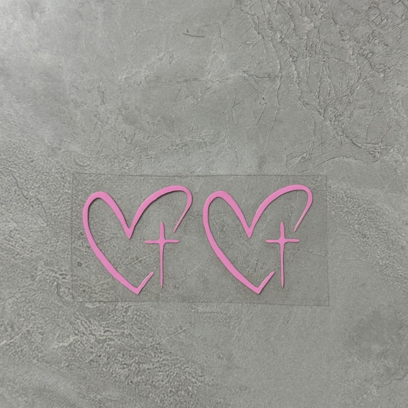 Minimalist Heart Cross Decal