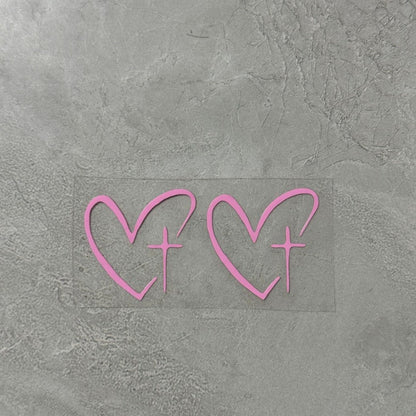 Minimalist Heart Cross Decal