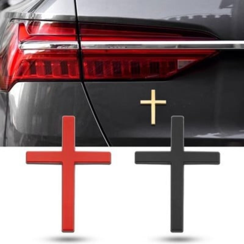 3D Metal Cross Car Sticker