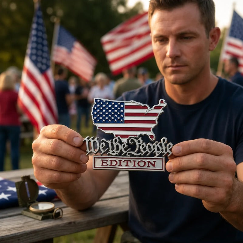 Patriot Flag Edition Car Emblem Badge