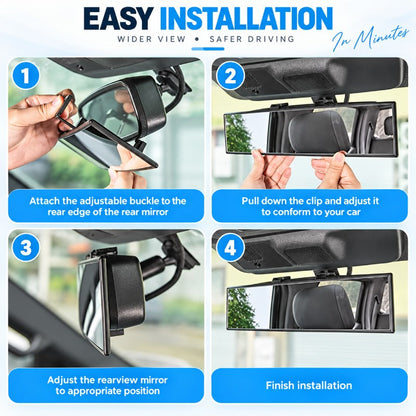 12-Inch Clip-On Panoramic Rear-View Mirror