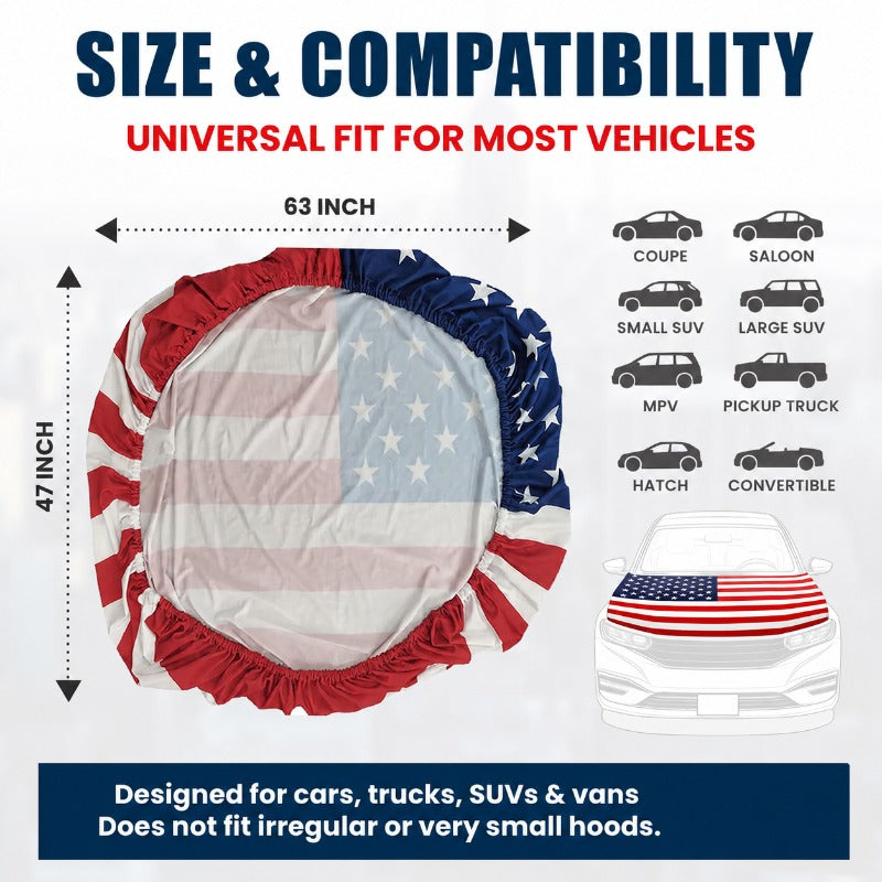 Universal American Flag Hood Cover