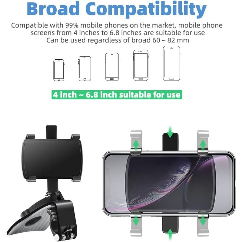 360 Degree Rotation Dashboard Clip Mount