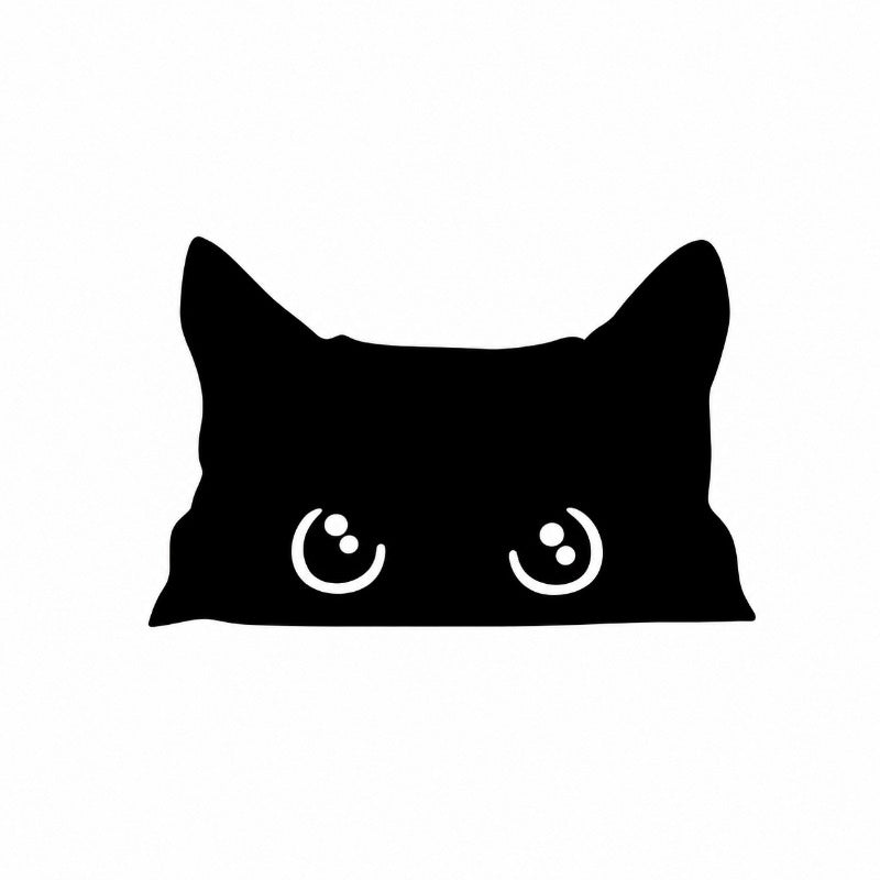 Playful Peeking Cat Decal