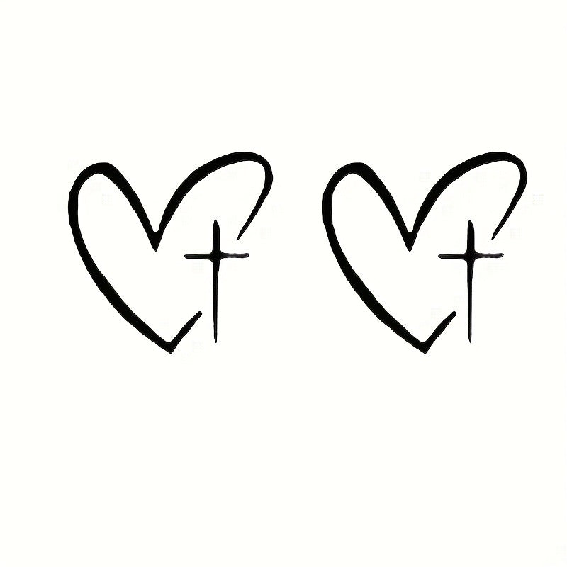 Minimalist Heart Cross Decal