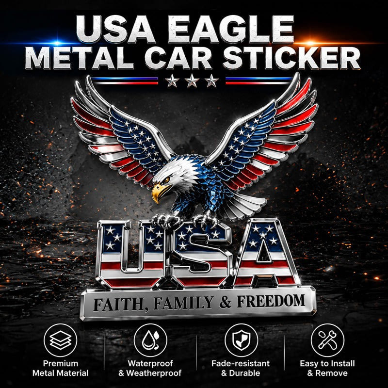 Patriotic Eagle Car Decal